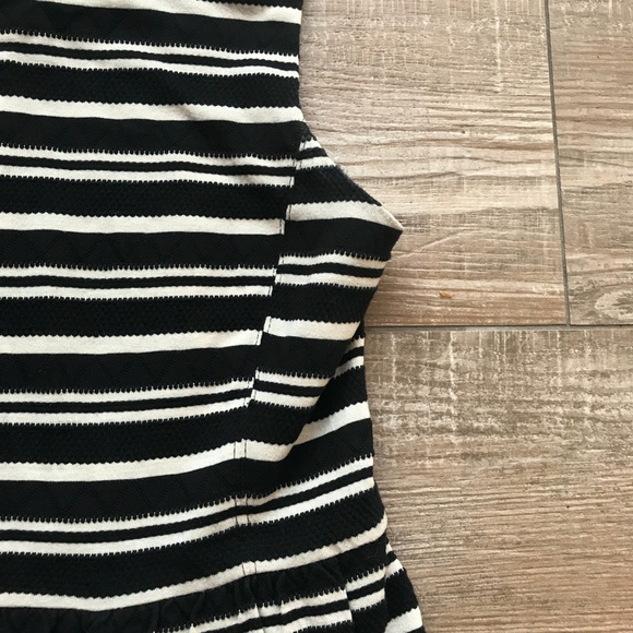 Madewell Black/White Striped Knit Silhouette Dress - Picture 4 of 8